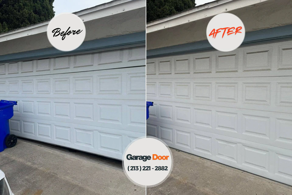 Before and after: garage door repair Lahaina, HI